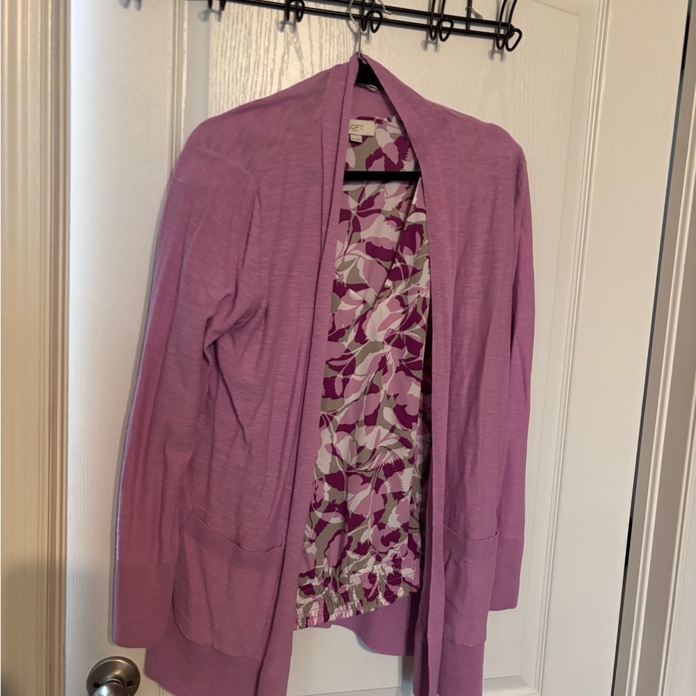 LOFT Lavender Open Front Cardigan
